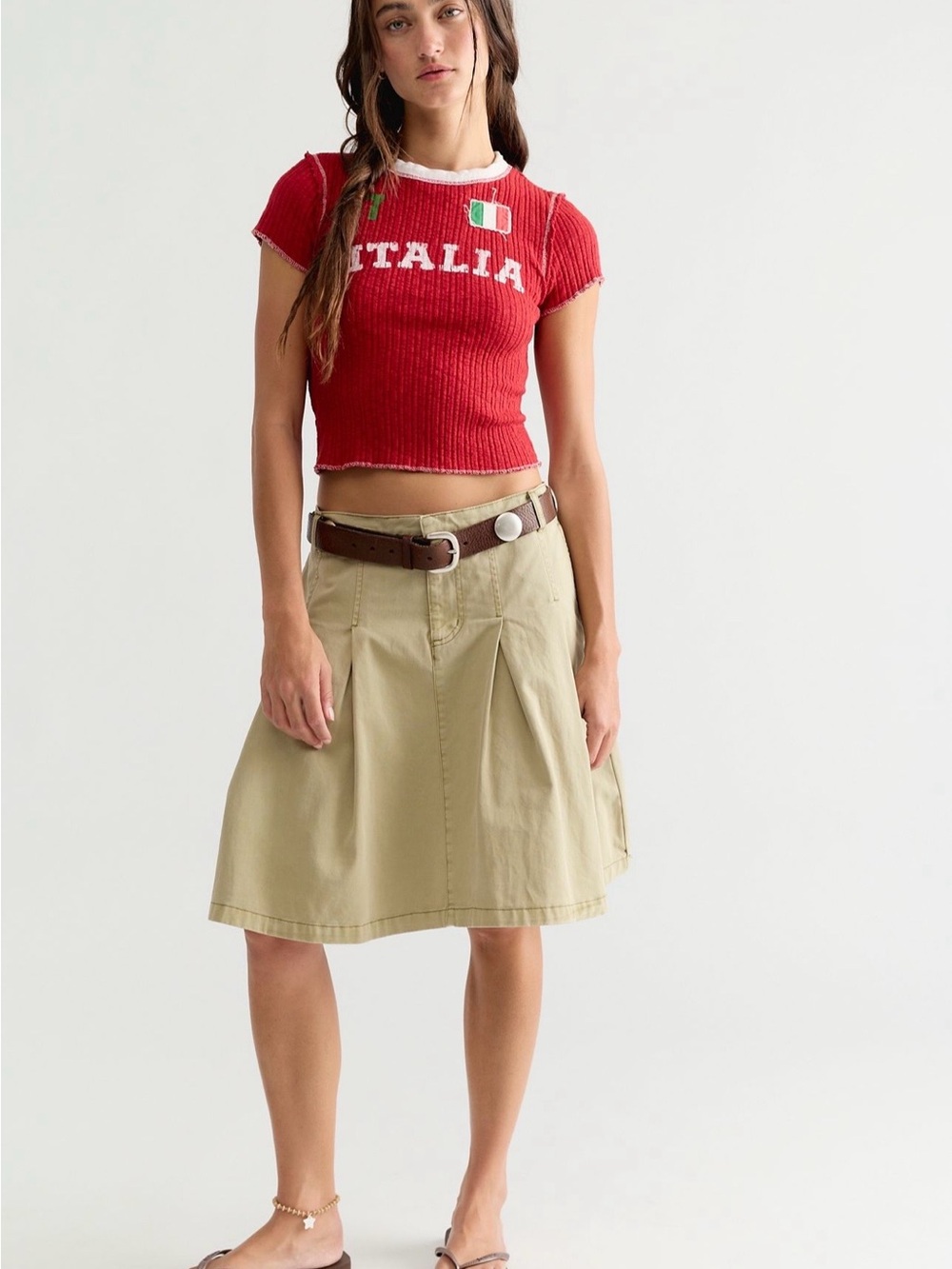 Free People Ragabond Farrah Flag Tee NWT small ITALIA - Picture 3 of 4